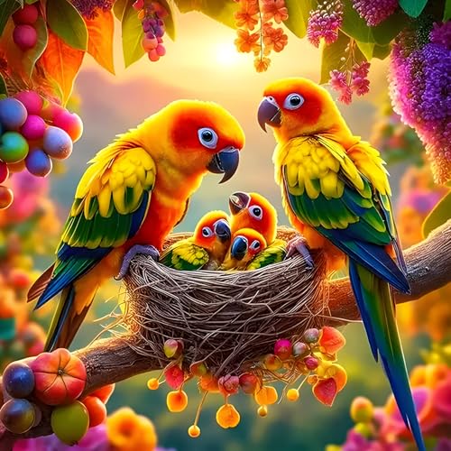 DPHERO DIY Papageien Diamant Painting Kits Bilder für Erwachsene Anfänger,5D Liebe der Mutter Diamond Painting Set,DIY Runde Steine Sunset Diamant Kunst Kits, Diamant Art für Zuhause Dekor 30x30 cm DPHERO DIY Papageien Diamant Painting Kits Bilder für Erwachsene Anfänger,5D Liebe der Mutter Diamond Painting Set,DIY Runde Steine Sunset Diamant Kunst Kits, Diamant Art für Zuhause Dekor 30x30 cm von DPHERO