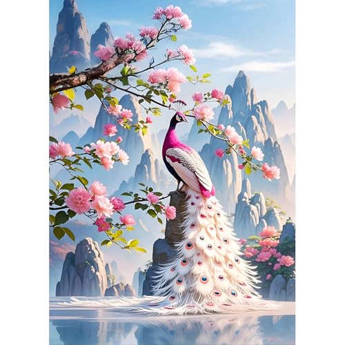 DPHERO DIY Pfau Diamant Painting Bilder für Erwachsene Anfänger,5D Berg Diamond Painting Set,DIY Blumen Runde Steine Diamant Kunst Kits, Diamant Painting für Zuhause Dekor 30x40cm DPHERO DIY Pfau Diamant Painting Bilder für Erwachsene Anfänger,5D Berg Diamond Painting Set,DIY Blumen Runde Steine Diamant Kunst Kits, Diamant Painting für Zuhause Dekor 30x40cm von DPHERO