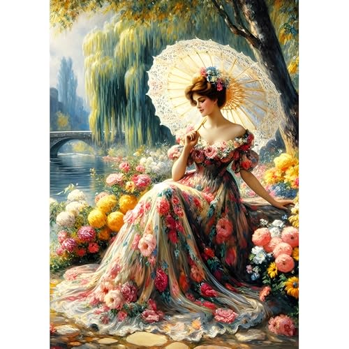 DPHERO DIY Prinzessin Diamant Painting Kits Bilder für Erwachsene Anfänger,5D Vintage-Dame Diamond Painting Set,DIY Runde Steine Garten Blumen Diamant Kunst Kits, Diamant Art für Zuhause Dekor 30x40cm DPHERO DIY Prinzessin Diamant Painting Kits Bilder für Erwachsene Anfänger,5D Vintage-Dame Diamond Painting Set,DIY Runde Steine Garten Blumen Diamant Kunst Kits, Diamant Art für Zuhause Dekor 30x40cm von DPHERO
