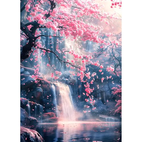 DPHERO DIY Rosa Blumen Diamant Painting Kits Bilder für Erwachsene Anfänger,5D Wasserfall Diamond Painting Set,DIY Runde Steine Traumland Diamant Kunst Kits, Diamond Art für Zuhause Dekor 30x40 cm DPHERO DIY Rosa Blumen Diamant Painting Kits Bilder für Erwachsene Anfänger,5D Wasserfall Diamond Painting Set,DIY Runde Steine Traumland Diamant Kunst Kits, Diamond Art für Zuhause Dekor 30x40 cm von DPHERO