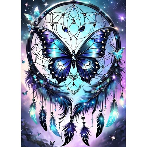 DPHERO DIY Schmetterling Diamant Painting Bilder für Erwachsene Anfänger,5D Traumfänger Diamond Painting Set,DIY Traumland Runde Steine Diamant Kunst Kits, Diamant Art für Zuhause Dekor 30x40 cm DPHERO DIY Schmetterling Diamant Painting Bilder für Erwachsene Anfänger,5D Traumfänger Diamond Painting Set,DIY Traumland Runde Steine Diamant Kunst Kits, Diamant Art für Zuhause Dekor 30x40 cm von DPHERO