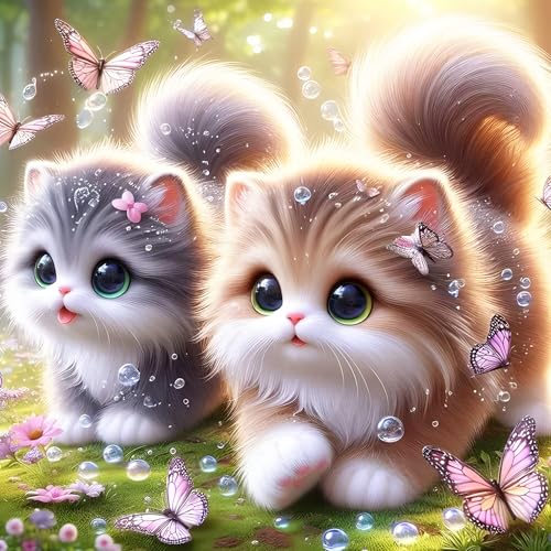 DPHERO DIY Süße Katze Diamant Painting Kits Bilder für Erwachsene Anfänger,5D Kätzchen Diamond Painting Set,DIY Runde Steine Schmetterling Diamant Kunst Kits, Diamond Art für Zuhause Dekor 30x30 cm DPHERO DIY Süße Katze Diamant Painting Kits Bilder für Erwachsene Anfänger,5D Kätzchen Diamond Painting Set,DIY Runde Steine Schmetterling Diamant Kunst Kits, Diamond Art für Zuhause Dekor 30x30 cm von DPHERO