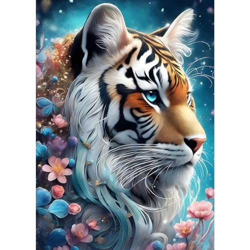 DPHERO DIY Tiger Diamant Painting Bilder für Erwachsene Anfänger,5D Blumen Diamond Painting Set,DIY Runde Steine Fantasie Diamant Kunst Kits, Diamant Painting für Zuhause Dekor 30x40 cm DPHERO DIY Tiger Diamant Painting Bilder für Erwachsene Anfänger,5D Blumen Diamond Painting Set,DIY Runde Steine Fantasie Diamant Kunst Kits, Diamant Painting für Zuhause Dekor 30x40 cm von DPHERO