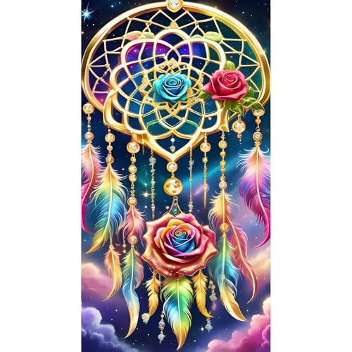 DPHERO DIY Traumfänger Diamant Painting Kits Bilder für Erwachsene Anfänger,5D Traumland Diamond Painting Set,DIY Runde Steine Bunte Blumen Diamant Kunst Kits, Diamond Art für Zuhause Dekor 40x70 cm DPHERO DIY Traumfänger Diamant Painting Kits Bilder für Erwachsene Anfänger,5D Traumland Diamond Painting Set,DIY Runde Steine Bunte Blumen Diamant Kunst Kits, Diamond Art für Zuhause Dekor 40x70 cm von DPHERO