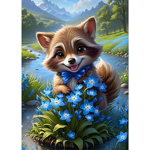 DPHERO DIY Waschbär Diamant Painting Bilder für Erwachsene Anfänger,5D Cartoon Diamond Painting Set,DIY Runde Steine Blumen Diamant Kunst Kits, Diamant Painting für Zuhause Dekor 30x40 cm DPHERO DIY Waschbär Diamant Painting Bilder für Erwachsene Anfänger,5D Cartoon Diamond Painting Set,DIY Runde Steine Blumen Diamant Kunst Kits, Diamant Painting für Zuhause Dekor 30x40 cm von DPHERO