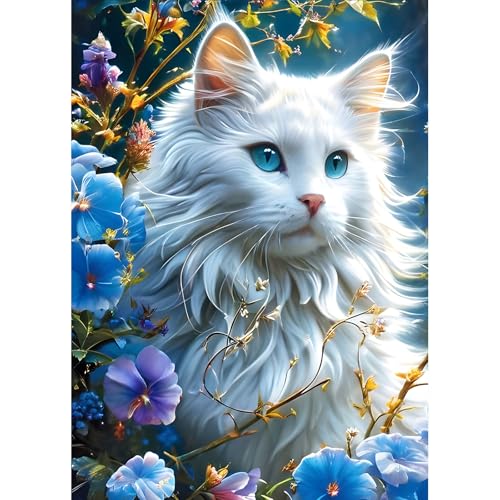 DPHERO DIY Weiße Katze Diamant Painting Kits Bilder für Erwachsene Anfänger,5D Cute Kitten Diamond Painting Set,DIY Runde Steine Blumen Diamant Kunst Kits, Diamant Art für Zuhause Dekor 30x40 cm DPHERO DIY Weiße Katze Diamant Painting Kits Bilder für Erwachsene Anfänger,5D Cute Kitten Diamond Painting Set,DIY Runde Steine Blumen Diamant Kunst Kits, Diamant Art für Zuhause Dekor 30x40 cm von DPHERO