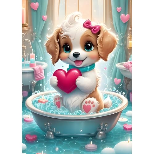 DPHERO DIY Welpe Diamant Painting Bilder für Erwachsene Anfänger,5D Cartoon Hund Diamond Painting Set,DIY Runde Steine Herz Diamant Kunst Kits,Haus Diamant Painting für Zuhause Dekor 30x40 cm DPHERO DIY Welpe Diamant Painting Bilder für Erwachsene Anfänger,5D Cartoon Hund Diamond Painting Set,DIY Runde Steine Herz Diamant Kunst Kits,Haus Diamant Painting für Zuhause Dekor 30x40 cm von DPHERO