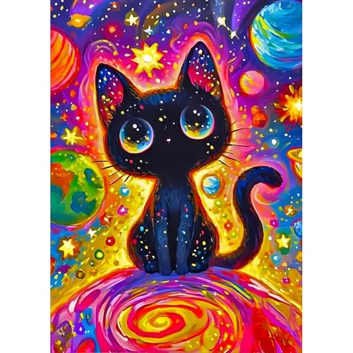 DPHERO DIY Zeichentrickfilm Katze Diamant Painting Bilder für Erwachsene Anfänger,5D Planet Diamond Painting Set,DIY Kätzchen Runde Steine Diamant Kunst Kits, Diamant Art für Zuhause Dekor 30x40cm DPHERO DIY Zeichentrickfilm Katze Diamant Painting Bilder für Erwachsene Anfänger,5D Planet Diamond Painting Set,DIY Kätzchen Runde Steine Diamant Kunst Kits, Diamant Art für Zuhause Dekor 30x40cm von DPHERO