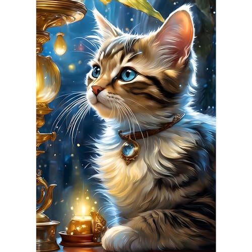 DPHERO Katze Diamant Painting Bilder für Erwachsene Anfänger,5D Kätzchen Diamond Painting Set,DIY Strass Bilder Fantasie Diamant Kunst Kits,Runde Steine Diamant Painting für Zuhause Dekor 30x40 cm DPHERO Katze Diamant Painting Bilder für Erwachsene Anfänger,5D Kätzchen Diamond Painting Set,DIY Strass Bilder Fantasie Diamant Kunst Kits,Runde Steine Diamant Painting für Zuhause Dekor 30x40 cm von DPHERO