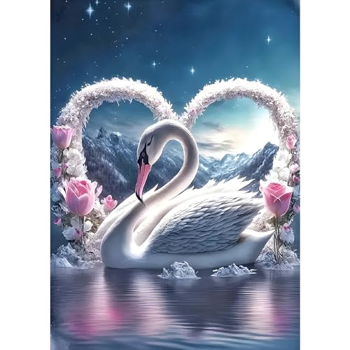 DPHERO Schwan Diamant Painting Bilder für Erwachsene Anfänger,5D Blumen Diamond Painting Set,DIY Strass Bilder Herz Diamant Kunst Kits,Runde Steine Diamant Painting für Zuhause Dekor 30x40 cm DPHERO Schwan Diamant Painting Bilder für Erwachsene Anfänger,5D Blumen Diamond Painting Set,DIY Strass Bilder Herz Diamant Kunst Kits,Runde Steine Diamant Painting für Zuhause Dekor 30x40 cm von DPHERO