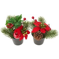 Weihnachtsarrangement mit Tanne im Topf, 2 Stück Weihnachtsarrangement mit Tanne im Topf, 2 Stück von DPI