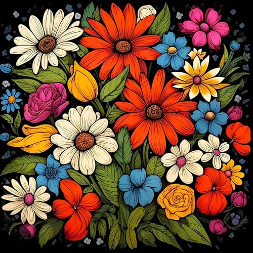 DPIDEA Blumen Diamond Painting für Erwachsene, Diamant Painting Bilder 5D Diamond Painting DIY Diamant Malerei Daisy Runde Steine für Zuhause Dekor 30x30 cm DPIDEA Blumen Diamond Painting für Erwachsene, Diamant Painting Bilder 5D Diamond Painting DIY Diamant Malerei Daisy Runde Steine für Zuhause Dekor 30x30 cm von DPIDEA