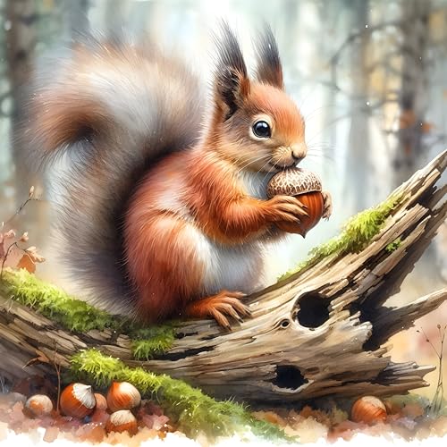 DPIDEA Diamant Painting Bilder, Eichhörnchen Diamond Painting für Erwachsene, 5D DIY Diamant Malerei Eichhörnchen für Zuhause Dekor 30x30 cm DPIDEA Diamant Painting Bilder, Eichhörnchen Diamond Painting für Erwachsene, 5D DIY Diamant Malerei Eichhörnchen für Zuhause Dekor 30x30 cm von DPIDEA