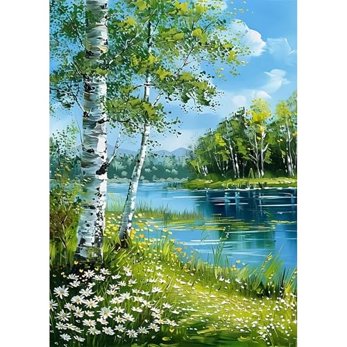 DPIDEA Diamond Painting, Diamant Painting Bilder Fluss Diamond Painting für Erwachsene 5D DIY Diamant Malerei Runde Steine für Zuhause Dekor 30x40 cm DPIDEA Diamond Painting, Diamant Painting Bilder Fluss Diamond Painting für Erwachsene 5D DIY Diamant Malerei Runde Steine für Zuhause Dekor 30x40 cm von DPIDEA