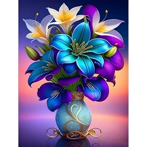 DPIDEA Diamond Painting Blumen Vase, 5D Diamant Painting Bilder für Erwachsene, DIY Diamant Malerei Blumen Runde Steine für Zuhause Dekor 30x40 cm DPIDEA Diamond Painting Blumen Vase, 5D Diamant Painting Bilder für Erwachsene, DIY Diamant Malerei Blumen Runde Steine für Zuhause Dekor 30x40 cm von DPIDEA