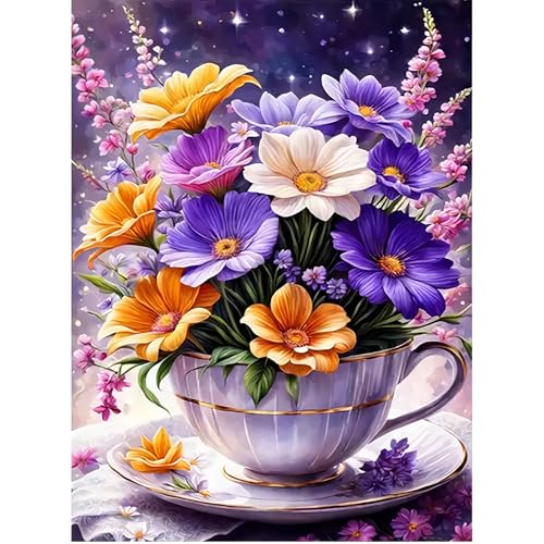 DPIDEA Diamond Painting Erwachsene Blumen, Diamond Painting 5D DIY Diamant Malerei Runde Steine für Zuhause Dekor 30x40 cm von DPIDEA
