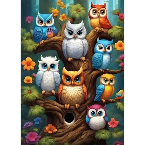 DPIDEA Diamond Painting Eule, Diamant Painting Bilder für Erwachsene Eule DIY 5D Diamant Painting für Zuhause Dekor 30x40 cm von DPIDEA