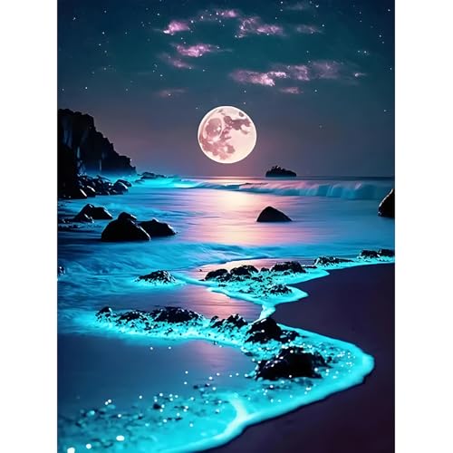 DPIDEA Diamond Painting Mond, Diamant Painting Bilder für Erwachsene, 5D Diamant Malerei Runde Steine, Diamond Painting für Zuhause Dekor 30x40 cm DPIDEA Diamond Painting Mond, Diamant Painting Bilder für Erwachsene, 5D Diamant Malerei Runde Steine, Diamond Painting für Zuhause Dekor 30x40 cm von DPIDEA