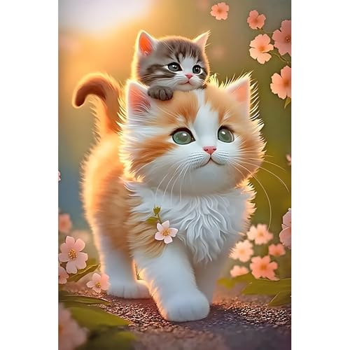 DPIDEA Katze Diamond Painting für Erwachsene, DIY 5D Diamant Painting Bilder Katze, Runde Steine Diamant Kunst Kits für Zuhause Dekor 30x40 cm DPIDEA Katze Diamond Painting für Erwachsene, DIY 5D Diamant Painting Bilder Katze, Runde Steine Diamant Kunst Kits für Zuhause Dekor 30x40 cm von DPIDEA