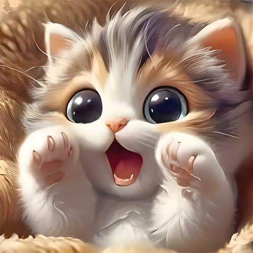 DPIDEA Katze Diamond Painting, 5D Diamant Painting Bilder für Erwachsene, DIY Diamant Malerei Kätzchen Diamond Painting 30x30cm für Wanddekor DPIDEA Katze Diamond Painting, 5D Diamant Painting Bilder für Erwachsene, DIY Diamant Malerei Kätzchen Diamond Painting 30x30cm für Wanddekor von DPIDEA