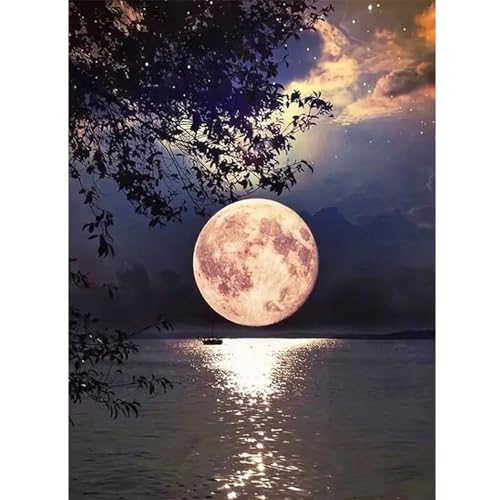 DPIDEA Mond Diamond Painting, 5D Diamond Painting Erwachsene DIY Diamant Painting Bilder, Diamant Malerei Runde Steine für Zuhause Dekor 30x40 cm DPIDEA Mond Diamond Painting, 5D Diamond Painting Erwachsene DIY Diamant Painting Bilder, Diamant Malerei Runde Steine für Zuhause Dekor 30x40 cm von DPIDEA