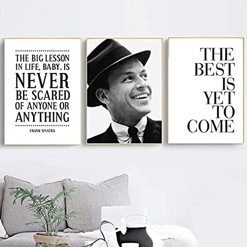 Frank Sinatra Inspirierendes Zitat Poster Und Drucke, Kinderzimmer-Wandkunst, Leinwand, Gemälde, Leben, Wohnkultur, 40 X 60 Cm X 3, Kein Rahmen von DPKHDS