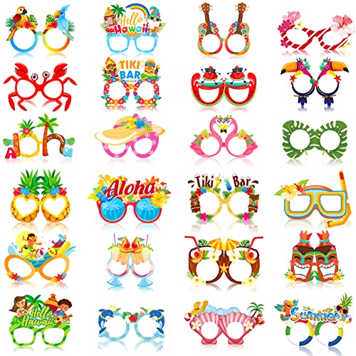 DPKOW 24 Stile Hawaii Party Brillen Maske, Hawaii Tropisch Papier Partybrillen TIKI Luau Party Gastgeschenke für Kinder Erwachsene, Lustige Aloha Hawaii Foto Requisiten Sommer Strand Pool Partybrillen DPKOW 24 Stile Hawaii Party Brillen Maske, Hawaii Tropisch Papier Partybrillen TIKI Luau Party Gastgeschenke für Kinder Erwachsene, Lustige Aloha Hawaii Foto Requisiten Sommer Strand Pool Partybrillen von DPKOW