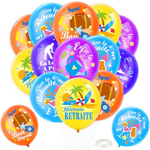 DPKOW 25pcs Coloré Retraite Ballons Pour Femme Homme Fête de Retraite Décoration, Heureuse Retraite, Vive la Retraite, Enfin la Retraite DPKOW 25pcs Coloré Retraite Ballons Pour Femme Homme Fête de Retraite Décoration, Heureuse Retraite, Vive la Retraite, Enfin la Retraite von DPKOW