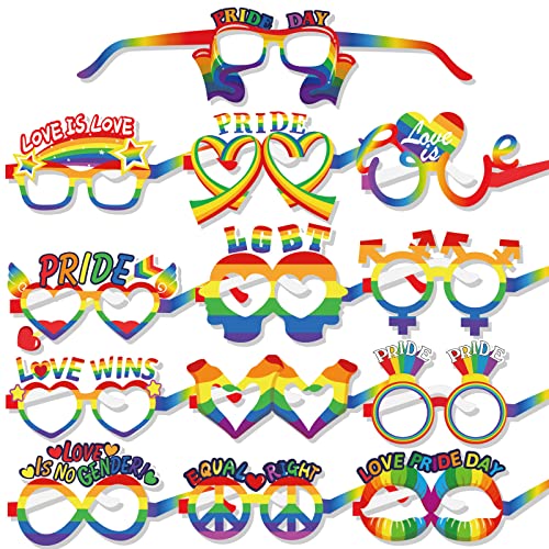 DPKOW 26pcs Regenbogen Gay Pride Partybrillen, Papier LGBT Partybrillen für Pride Parade Regenbogen Party Kostüm Accessoires Gastgeschenke, Pride Monat Pride Tag CDs Accessoires DPKOW 26pcs Regenbogen Gay Pride Partybrillen, Papier LGBT Partybrillen für Pride Parade Regenbogen Party Kostüm Accessoires Gastgeschenke, Pride Monat Pride Tag CDs Accessoires von DPKOW