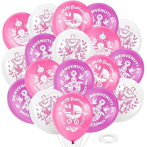 DPKOW 28pcs Il Mio Battes IMO Palloncini per Ragazze Battesimo Decorazione, Rosa Lattice Battesimo Palloncini per Ragazzi Baby Shower Forniture per Feste di Compleanno DPKOW 28pcs Il Mio Battes IMO Palloncini per Ragazze Battesimo Decorazione, Rosa Lattice Battesimo Palloncini per Ragazzi Baby Shower Forniture per Feste di Compleanno von DPKOW