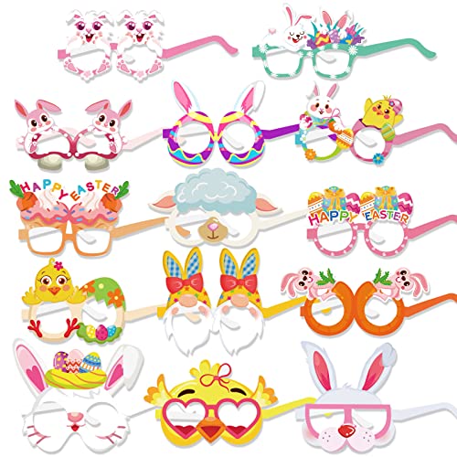 DPKOW 28pcs Lustige Ostern Party Brillen Masken für Kinder Erwachsene, Papier Partybrillen für Ostern Gastgeschenke Ostern Fotorequisiten, Ostern Kostüm Zubehör Dekorationen DPKOW 28pcs Lustige Ostern Party Brillen Masken für Kinder Erwachsene, Papier Partybrillen für Ostern Gastgeschenke Ostern Fotorequisiten, Ostern Kostüm Zubehör Dekorationen von DPKOW