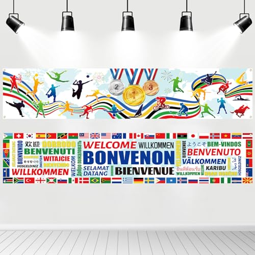 DPKOW 2pcs Long International Welcome Banner, Stoff 2024 International Sports Competition Dekorationen, 153 * 35cm DPKOW 2pcs Long International Welcome Banner, Stoff 2024 International Sports Competition Dekorationen, 153 * 35cm von DPKOW