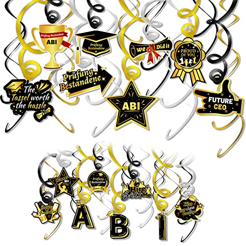 DPKOW 30pcs Prüfung Bestanden Deckenhänger Spiral Girlanden für ABI Abschluss Dekorationen, Graduierung Gratulation Aufhängen Hängedeko für Abitur Bachelor Master Diplom Prüfung Bestanden Dekoration DPKOW 30pcs Prüfung Bestanden Deckenhänger Spiral Girlanden für ABI Abschluss Dekorationen, Graduierung Gratulation Aufhängen Hängedeko für Abitur Bachelor Master Diplom Prüfung Bestanden Dekoration von DPKOW