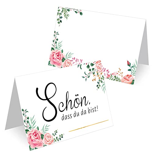 DPKOW 60 Stück Hochzeit Tischkarten mit Blumendesign, Schön DASS Du da Bist Platzkarten zum Beschriften Tischkarten für Geburtstag Konfirmation Taufe Hochzeit Namenskarten Namensschilder DPKOW 60 Stück Hochzeit Tischkarten mit Blumendesign, Schön DASS Du da Bist Platzkarten zum Beschriften Tischkarten für Geburtstag Konfirmation Taufe Hochzeit Namenskarten Namensschilder von DPKOW