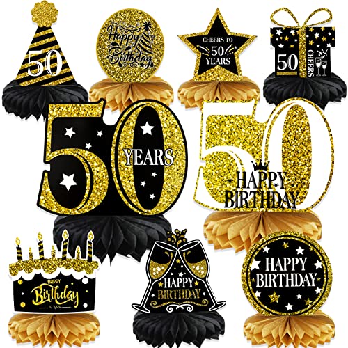 DPKOW 9Stück 50. Geburtstag Dekoration 50. Geburtstag Mittelstücke für Tischdekorationen Prost auf 50Jahre Waben Tischdekoration für Männer und Frauen Vierzig Jahre Geburtstagsfeier Dekorationszubehör DPKOW 9Stück 50. Geburtstag Dekoration 50. Geburtstag Mittelstücke für Tischdekorationen Prost auf 50Jahre Waben Tischdekoration für Männer und Frauen Vierzig Jahre Geburtstagsfeier Dekorationszubehör von DPKOW
