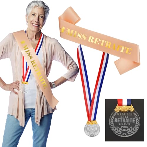 DPKOW Accessoires de Fête de Retraite Pour Femme, Miss RETRAITE Echarpe Retraite Médaille Pour Femme Kits de Déguisement, Retraite Cadeau Pour Femme DPKOW Accessoires de Fête de Retraite Pour Femme, Miss RETRAITE Echarpe Retraite Médaille Pour Femme Kits de Déguisement, Retraite Cadeau Pour Femme von DPKOW