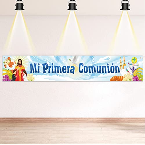 DPKOW Azul Mi Primera Comunión Pancarta Decoración para Niño, 260 * 40cm DPKOW Azul Mi Primera Comunión Pancarta Decoración para Niño, 260 * 40cm von DPKOW
