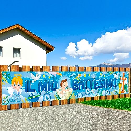 DPKOW Blu Il Mio Battes IMO Striscione per Ragazzi Battesimo Decorazione, Lungo Tessuto Battesimo Striscione di Sfondo per Battesimo Festa Battesimo Decorazione, 270 * 40cm DPKOW Blu Il Mio Battes IMO Striscione per Ragazzi Battesimo Decorazione, Lungo Tessuto Battesimo Striscione di Sfondo per Battesimo Festa Battesimo Decorazione, 270 * 40cm von DPKOW