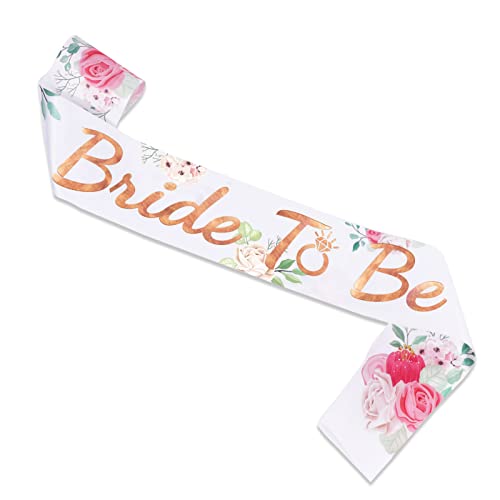 DPKOW Blumen Bride to Be Schärpe für JGA Accessoires, Weißes Roségold Braut Schärpe für Junggesellinnenabschied Brautdusche Accessoires, Geschenke für Brautparty JGA Gastgeschenke Hochzeit Zubehör DPKOW Blumen Bride to Be Schärpe für JGA Accessoires, Weißes Roségold Braut Schärpe für Junggesellinnenabschied Brautdusche Accessoires, Geschenke für Brautparty JGA Gastgeschenke Hochzeit Zubehör von DPKOW
