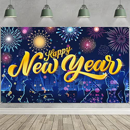 DPKOW Buntes Feuerwerk Happy New Year Banner für 2025 Silvester Dekoration, Silvester Hintergrund Banner für 2025 Neujahr Party Dekoration für Innen Außen, Frohes Neues Jahr Banner, 185 * 110cm DPKOW Buntes Feuerwerk Happy New Year Banner für 2025 Silvester Dekoration, Silvester Hintergrund Banner für 2025 Neujahr Party Dekoration für Innen Außen, Frohes Neues Jahr Banner, 185 * 110cm von DPKOW
