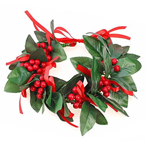 DPKOW Corona Alloro per Lauro Festa Accessori, Finta Corona Alloro Con Foglie Rosse Nastri e Bacca per Laurea DPKOW Corona Alloro per Lauro Festa Accessori, Finta Corona Alloro Con Foglie Rosse Nastri e Bacca per Laurea von DPKOW