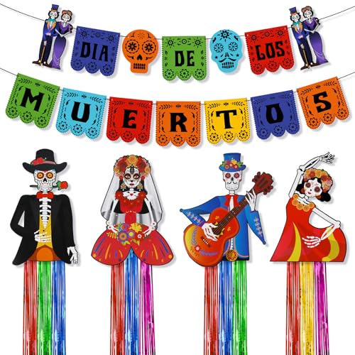 DPKOW Dia De Los Muertos Banner Lametta Vorhang Tag der Toten Deko Halloween Banner Totenkopf Folie Fransenvorhang Halloween Banner Mexikanische Dekorationen Cinco de Mayo Hängedeko Tag der Toten DPKOW Dia De Los Muertos Banner Lametta Vorhang Tag der Toten Deko Halloween Banner Totenkopf Folie Fransenvorhang Halloween Banner Mexikanische Dekorationen Cinco de Mayo Hängedeko Tag der Toten von DPKOW