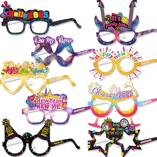 DPKOW 18 Stück Silvester Deko 2025 Bunt Silvester Brille 2025 Happy New Year Brille Papier Partybrille Foto Requisiten Silvester Accessoires für Deko Silvester Party 2025 Neujahr Deko Silvesterdeko DPKOW 18 Stück Silvester Deko 2025 Bunt Silvester Brille 2025 Happy New Year Brille Papier Partybrille Foto Requisiten Silvester Accessoires für Deko Silvester Party 2025 Neujahr Deko Silvesterdeko von DPKOW