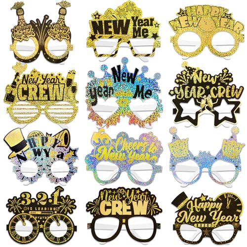 DPKOW Glitzer 2025 Silvester Brille, 24 Stk Laser Papier Brillen Happy New Year Neujahr Partybrille für 2025 Silvester Accessoires Glitzer Silvester Party Zubehör Gadget Silvester Foto Requisiten DPKOW Glitzer 2025 Silvester Brille, 24 Stk Laser Papier Brillen Happy New Year Neujahr Partybrille für 2025 Silvester Accessoires Glitzer Silvester Party Zubehör Gadget Silvester Foto Requisiten von DPKOW