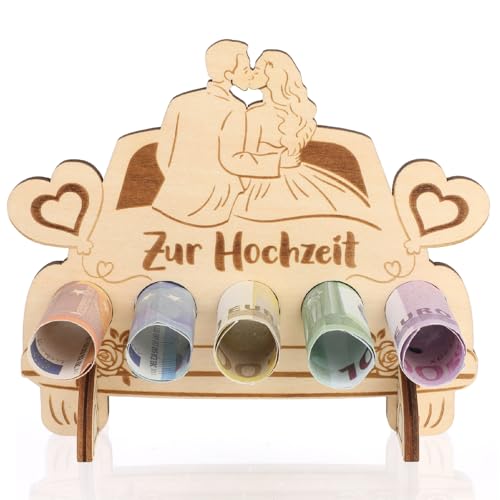 DPKOW Hochzeit Geldgeschenk aus Holz, Mr & Mrs Just Married Deko Tisch Hochzeit Geldgeschenke Verpackung, Hochzeitsgeschenke für Brautpaar, Wunscherfüller Geldgeschenk, Hochzeitsauto-Styling DPKOW Hochzeit Geldgeschenk aus Holz, Mr & Mrs Just Married Deko Tisch Hochzeit Geldgeschenke Verpackung, Hochzeitsgeschenke für Brautpaar, Wunscherfüller Geldgeschenk, Hochzeitsauto-Styling von DPKOW