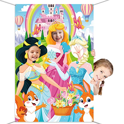 DPKOW Prinzessinnen Foto Requisiten für Mädchen, Lustiges Gesicht im Loch Fotobanner Prinzessinnen Türbanner für Mädchen Prinzessinnen Geburtstagsparty Deko, Groß Stoff Prinzessinnen Hintergrund Deko DPKOW Prinzessinnen Foto Requisiten für Mädchen, Lustiges Gesicht im Loch Fotobanner Prinzessinnen Türbanner für Mädchen Prinzessinnen Geburtstagsparty Deko, Groß Stoff Prinzessinnen Hintergrund Deko von DPKOW