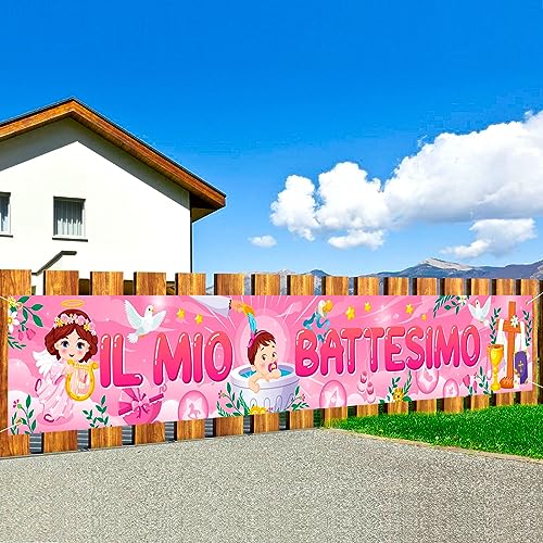 DPKOW Rosa Il Mio Battes IMO Striscione per Ragazze Battesimo Decorazione, Lungo Tessuto Battesimo Striscione di Sfondo per Battesimo Festa Battesimo Decorazione, 270 * 40cm DPKOW Rosa Il Mio Battes IMO Striscione per Ragazze Battesimo Decorazione, Lungo Tessuto Battesimo Striscione di Sfondo per Battesimo Festa Battesimo Decorazione, 270 * 40cm von DPKOW