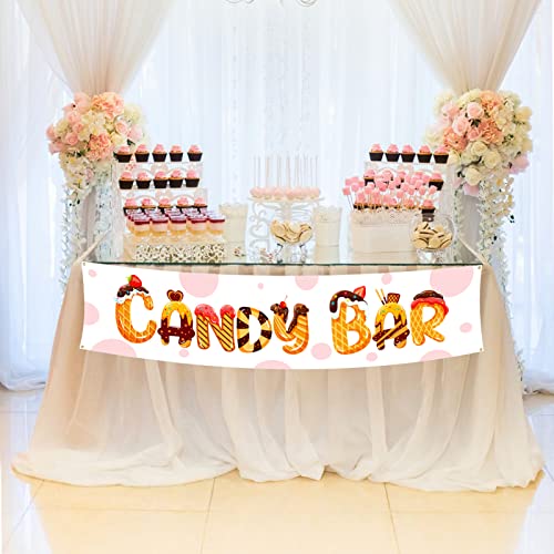 DPKOW Schön Candy Bar Banner für Hochzeit Babyparty Geburtstag Dekoration Zubehör, Stoff Tisch Candy Bar Banner für Taufe Kommunion Ruhestand JGA Abschluss Candy Bar Deko 120 * 30cm DPKOW Schön Candy Bar Banner für Hochzeit Babyparty Geburtstag Dekoration Zubehör, Stoff Tisch Candy Bar Banner für Taufe Kommunion Ruhestand JGA Abschluss Candy Bar Deko 120 * 30cm von DPKOW