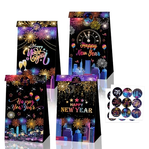 DPKOW Silvester Partyzubehör 2025 Deko Silvester Geschenktüten Neujahrsparty Tüten, Frohes Neues Jahr Papiertüten Neujahr Geschenktüten Befüllen Silvester Zubehör, 12pcs New Years Eve Gift Bags DPKOW Silvester Partyzubehör 2025 Deko Silvester Geschenktüten Neujahrsparty Tüten, Frohes Neues Jahr Papiertüten Neujahr Geschenktüten Befüllen Silvester Zubehör, 12pcs New Years Eve Gift Bags von DPKOW