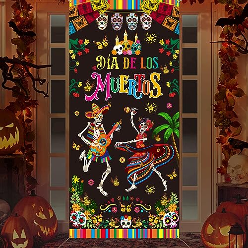 DPKOW Tag der Toten Türbanner Dia De Los Muertos Dekorationen drinnen und draußen, Stoff Halloween Türabdeckung Tag der Toten Hintergrundbanner für mexikanische Party Dekoration Cinco de Mayo,185*90cm DPKOW Tag der Toten Türbanner Dia De Los Muertos Dekorationen drinnen und draußen, Stoff Halloween Türabdeckung Tag der Toten Hintergrundbanner für mexikanische Party Dekoration Cinco de Mayo,185*90cm von DPKOW